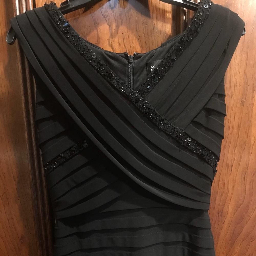 Adrianna Papell Formal Shutter Pleat Beaded Dress